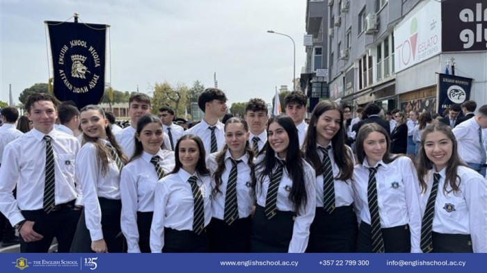 The English School Parade Team Shines at the 25th March Festivities.